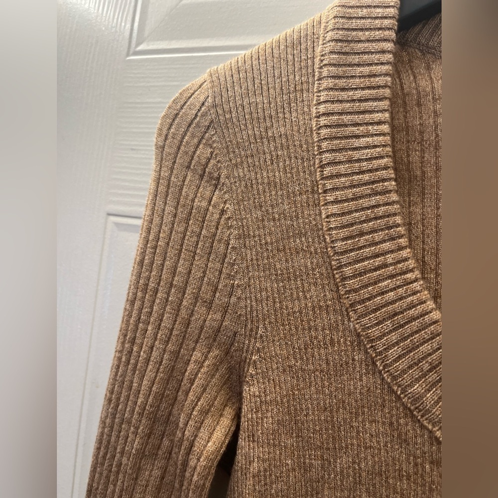 Tory Burch Merino Wool Ribbed Scoop Neck Sweater - Picture 4 of 12